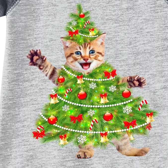 Christmas Tree Kitten Infant Baby Jersey Bodysuit