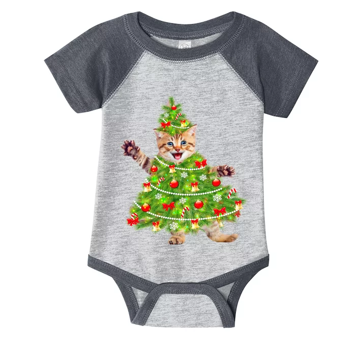 Christmas Tree Kitten Infant Baby Jersey Bodysuit