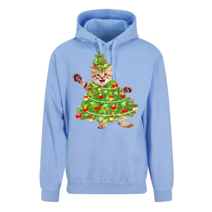 Christmas Tree Kitten Unisex Surf Hoodie