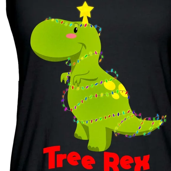 Christmas Tree Rex Ladies Essential Flowy Tank