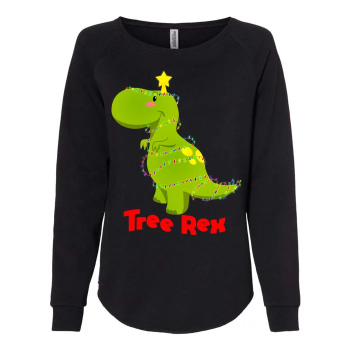 Christmas Tree Rex Womens California Wash Sweatshirt