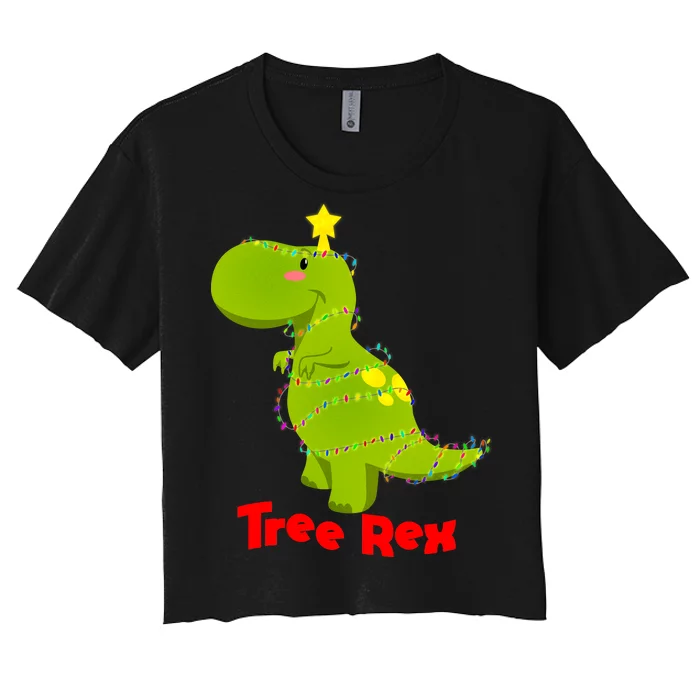 Christmas Tree Rex Women's Crop Top Tee