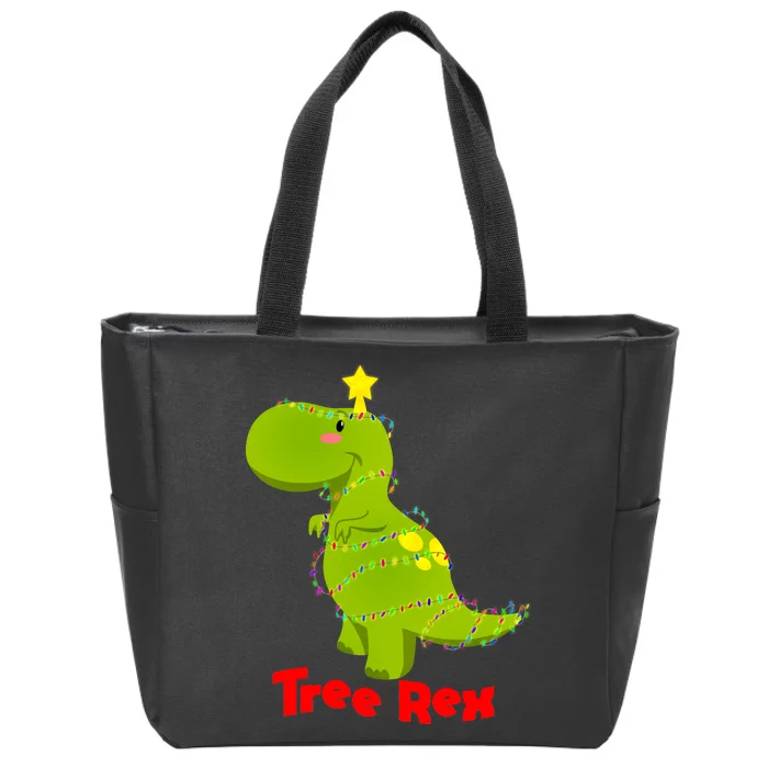 Christmas Tree Rex Zip Tote Bag