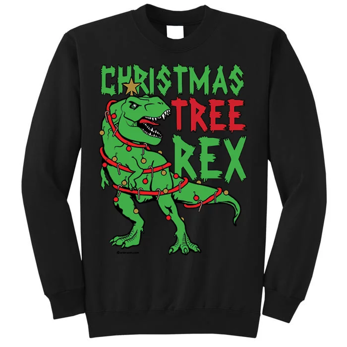 Christmas Tree Rex T-Rex Tall Sweatshirt