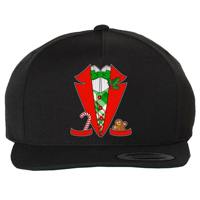 Christmas Tuxedo Costume Top Wool Snapback Cap