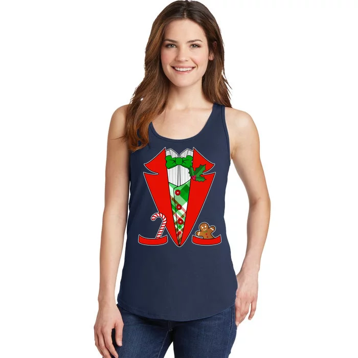 Christmas Tuxedo Costume Top Ladies Essential Tank