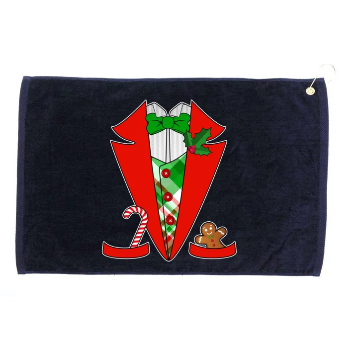 Christmas Tuxedo Costume Top Grommeted Golf Towel