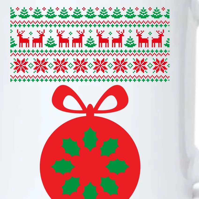 Christmas Ugly Sweater Pregnancy Ornament Black Color Changing Mug