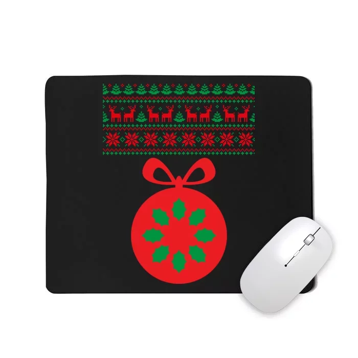 Christmas Ugly Sweater Pregnancy Ornament Mousepad