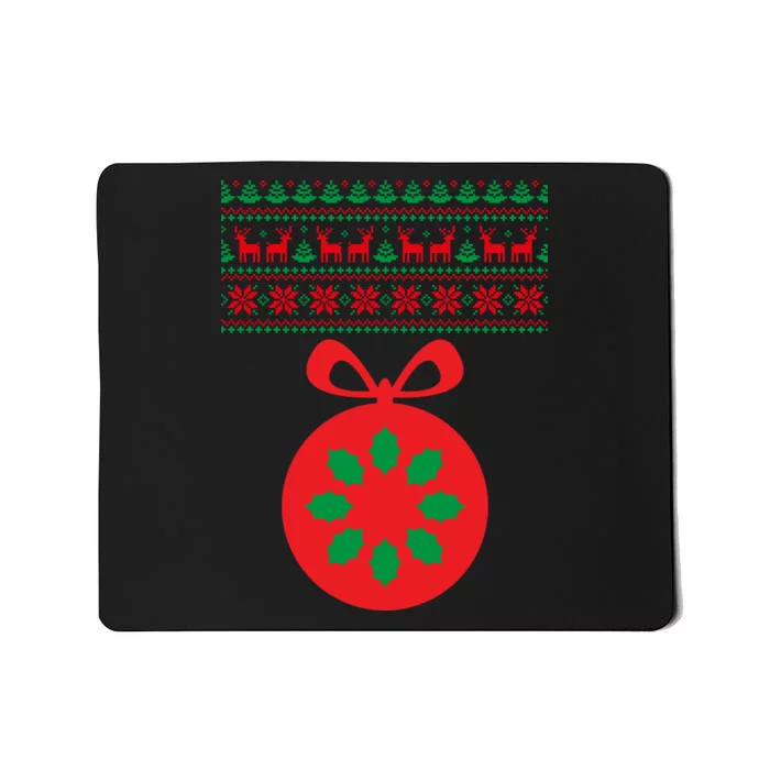 Christmas Ugly Sweater Pregnancy Ornament Mousepad