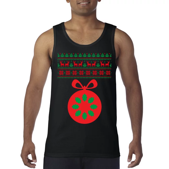 Christmas Ugly Sweater Pregnancy Ornament Tank Top