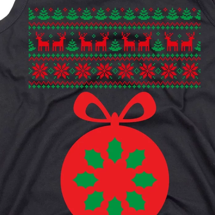 Christmas Ugly Sweater Pregnancy Ornament Tank Top