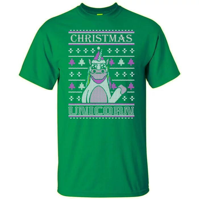 Christmas Unicorn Ugly Sweater Tall T-Shirt