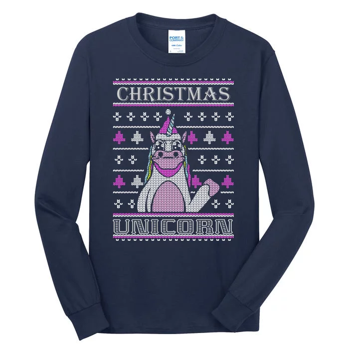 Christmas Unicorn Ugly Sweater Tall Long Sleeve T-Shirt