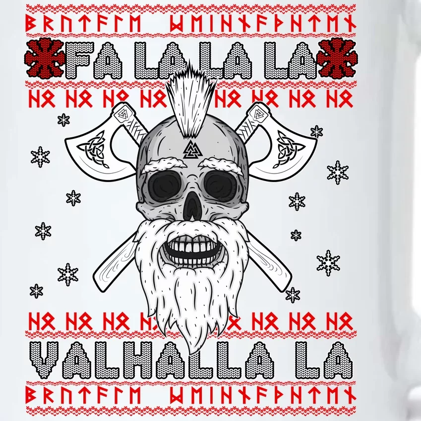 Christmas Valhalla Viking Valknut Skull Ugly Sweater Black Color Changing Mug