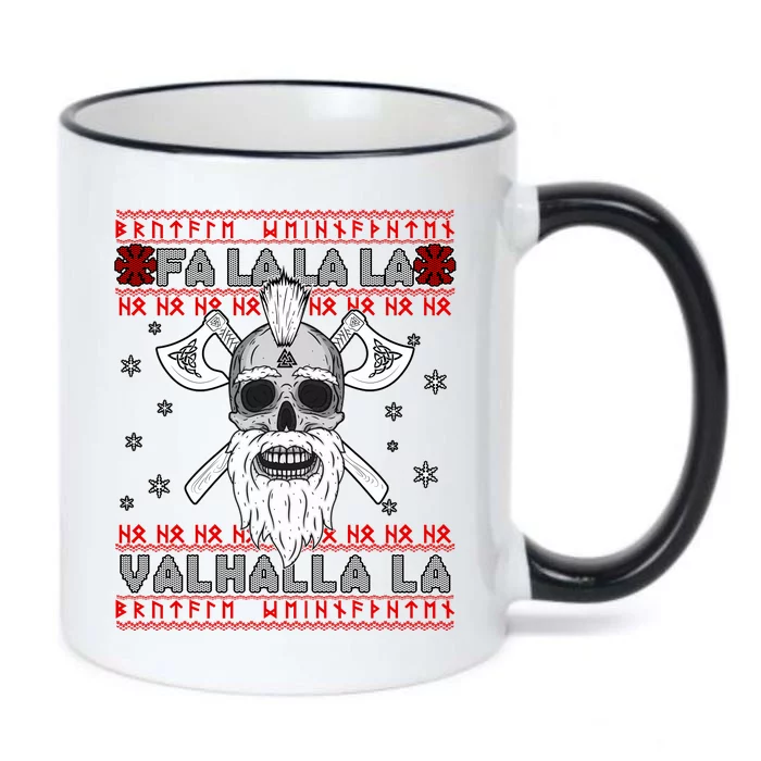 Christmas Valhalla Viking Valknut Skull Ugly Sweater Black Color Changing Mug