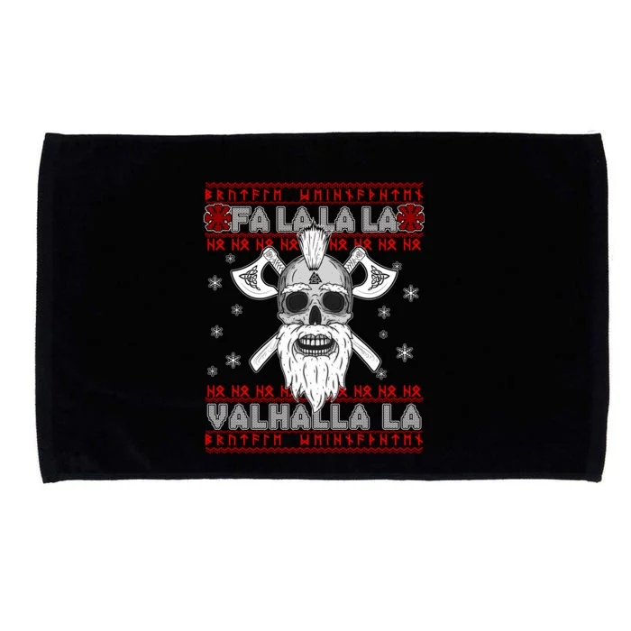 Christmas Valhalla Viking Valknut Skull Ugly Sweater Microfiber Hand Towel