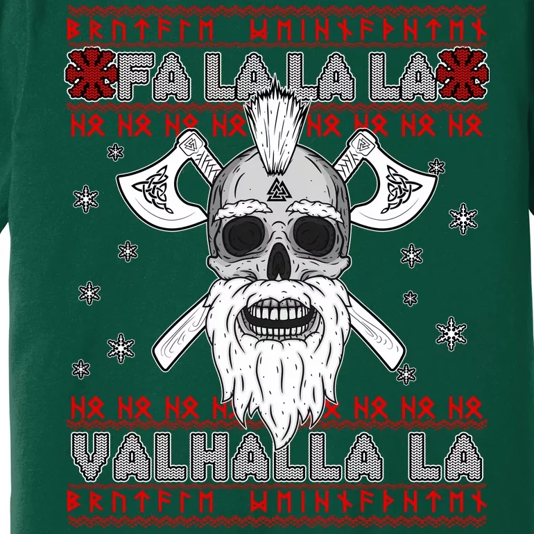 Christmas Valhalla Viking Valknut Skull Ugly Sweater Premium T-Shirt