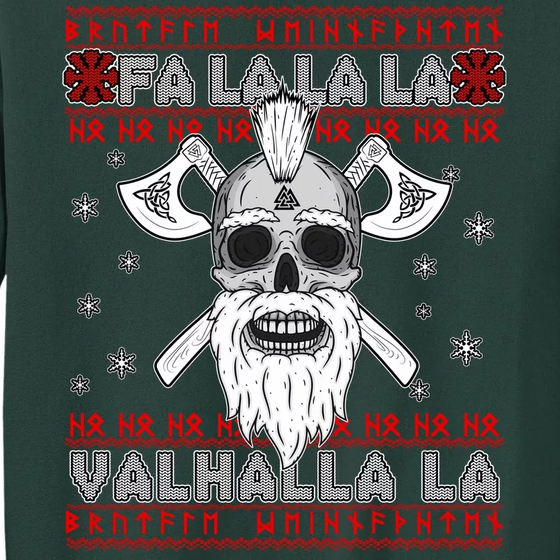 Christmas Valhalla Viking Valknut Skull Ugly Sweater Tall Sweatshirt