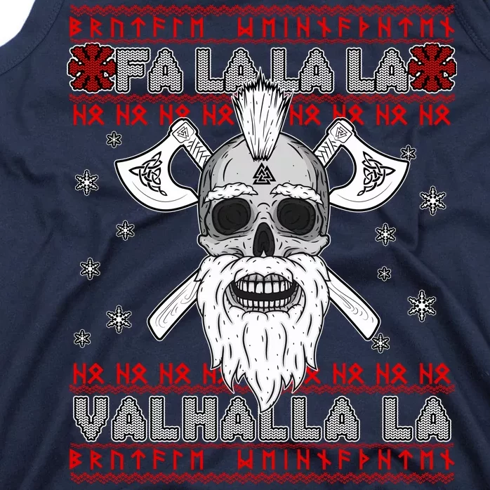 Christmas Valhalla Viking Valknut Skull Ugly Sweater Tank Top