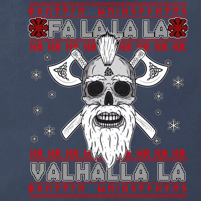 Christmas Valhalla Viking Valknut Skull Ugly Sweater Zip Tote Bag