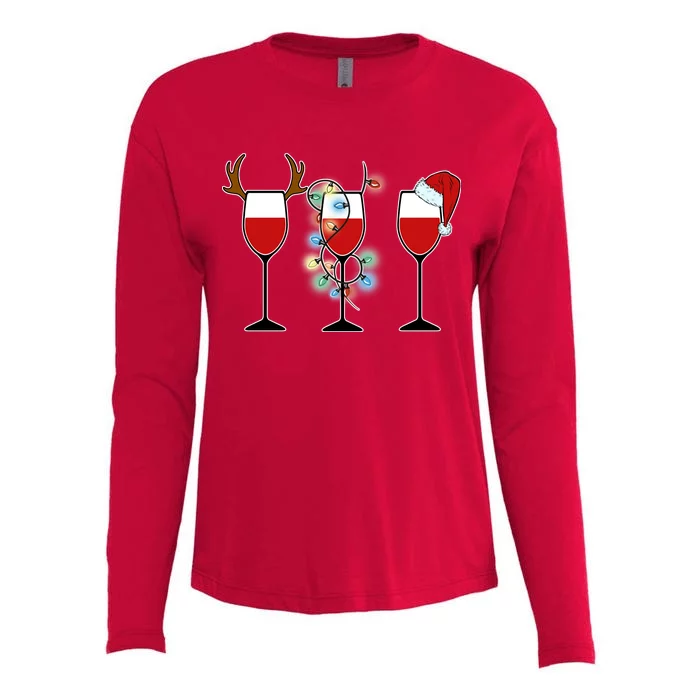 Christmas Wine Party Womens Cotton Relaxed Long Sleeve T-Shirt