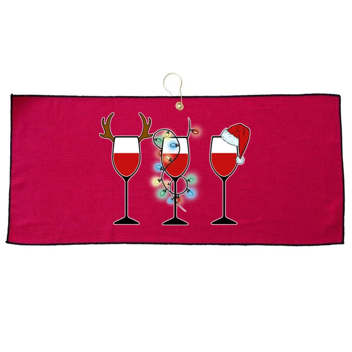 Christmas Wine Party Large Microfiber Waffle Golf Towel