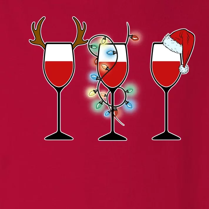 Christmas Wine Party Toddler Long Sleeve Shirt