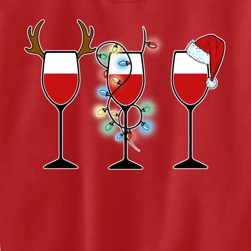 Christmas Wine Party Kids Sweatshirt