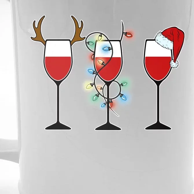 Christmas Wine Party Front & Back Beer Stein