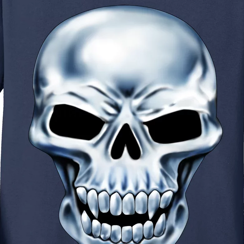 Chrome Skull Kids Long Sleeve Shirt