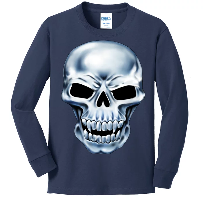 Chrome Skull Kids Long Sleeve Shirt