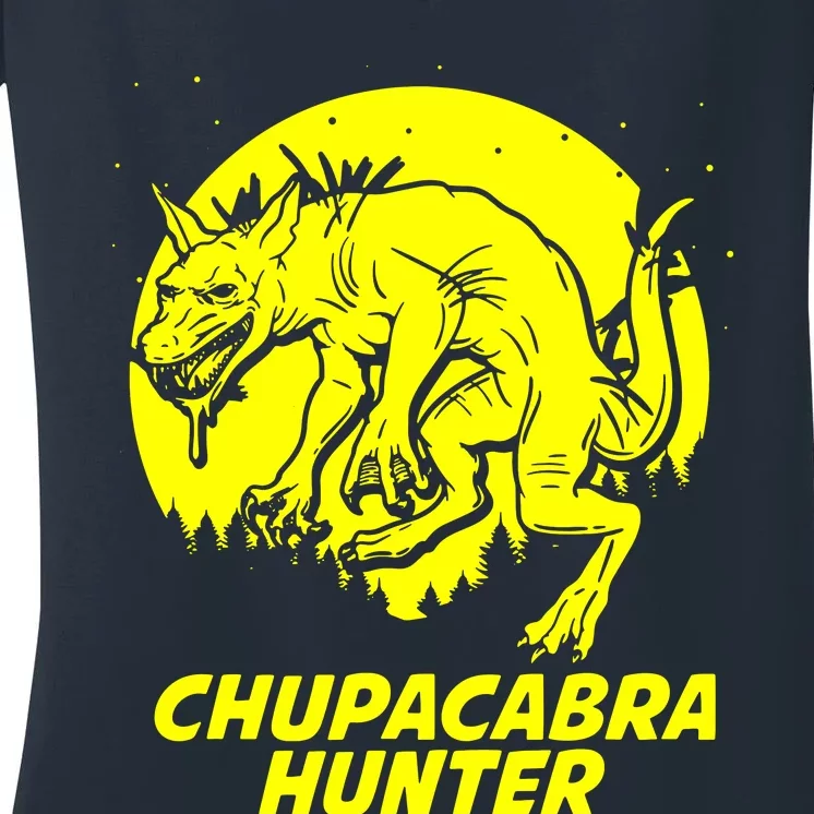 Chupacabra Hide & Seek Hunter Champion Cryptid Women's V-Neck T-Shirt