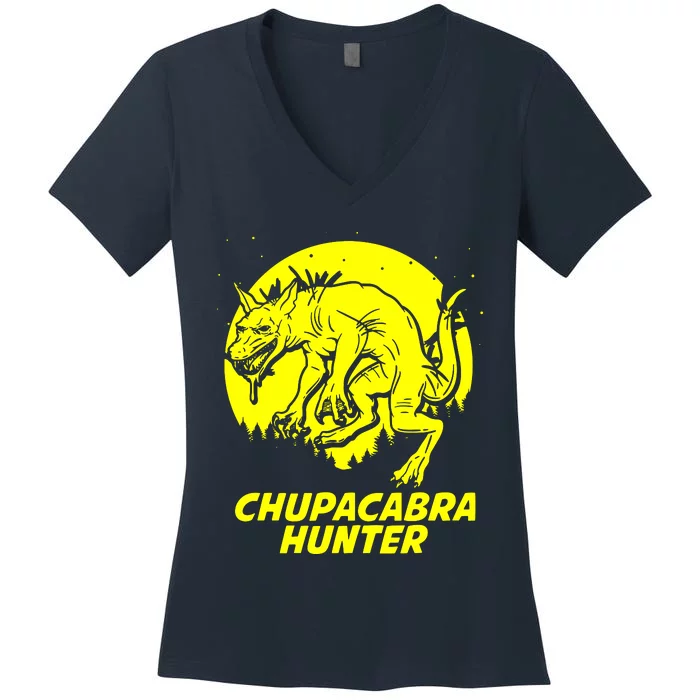 Chupacabra Hide & Seek Hunter Champion Cryptid Women's V-Neck T-Shirt