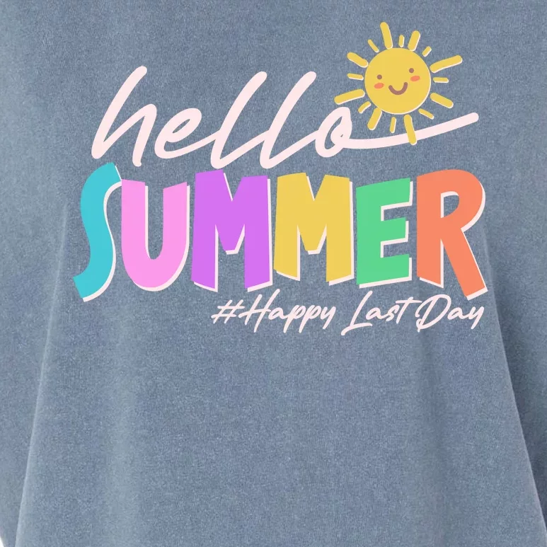 Cute Hello Summer #Happy Last Day Garment-Dyed Women's Muscle Tee