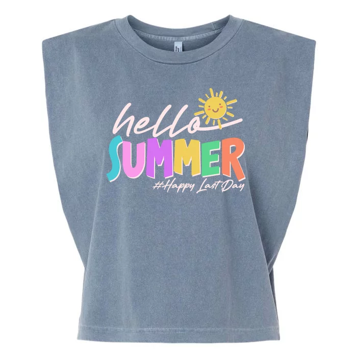 Cute Hello Summer #Happy Last Day Garment-Dyed Women's Muscle Tee