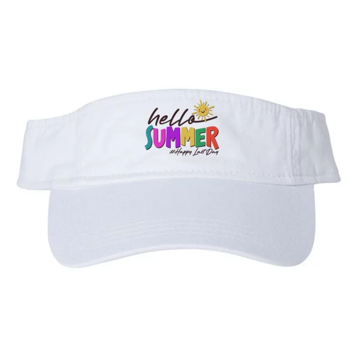 Cute Hello Summer #Happy Last Day Valucap Bio-Washed Visor