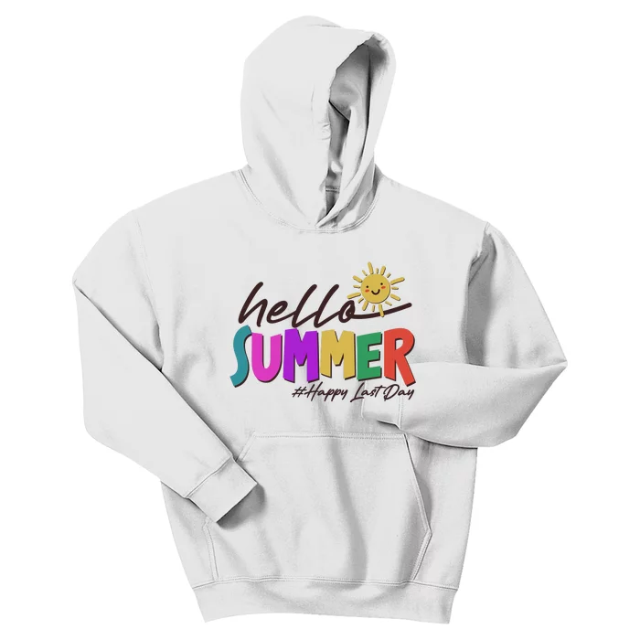 Cute Hello Summer #Happy Last Day Kids Hoodie