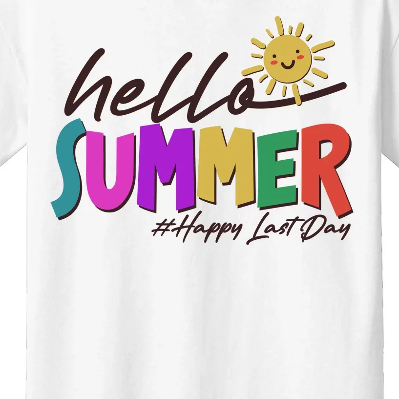 Cute Hello Summer #Happy Last Day Kids T-Shirt
