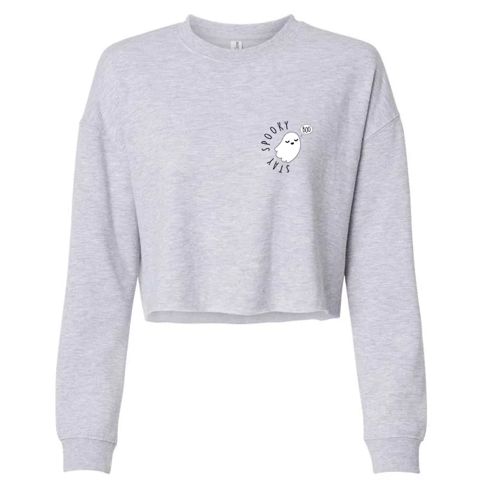 Cute Halloween Stay Spooky Ghost Cropped Pullover Crew