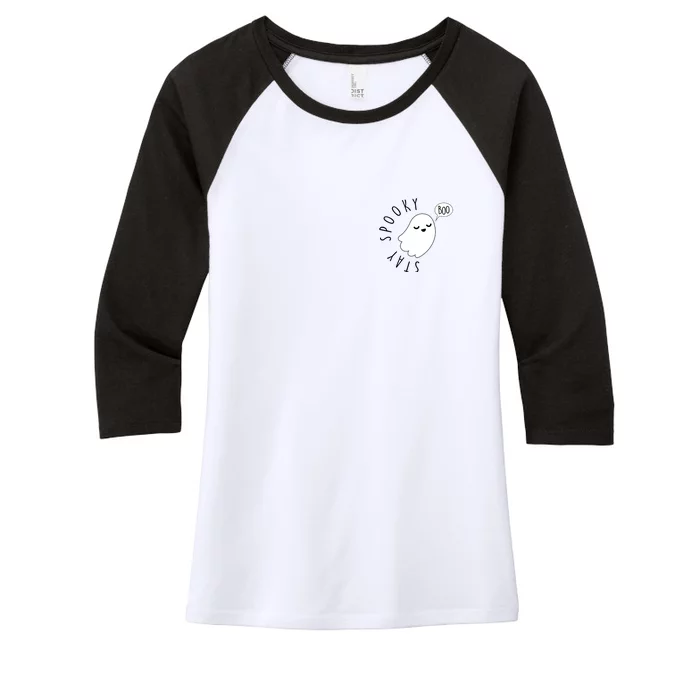 Cute Halloween Stay Spooky Ghost Women's Tri-Blend 3/4-Sleeve Raglan Shirt