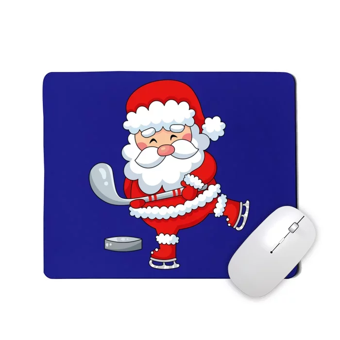 Christmas Hockey Santa Playing Hockey Santa Hockey Player Cute Gift Mousepad