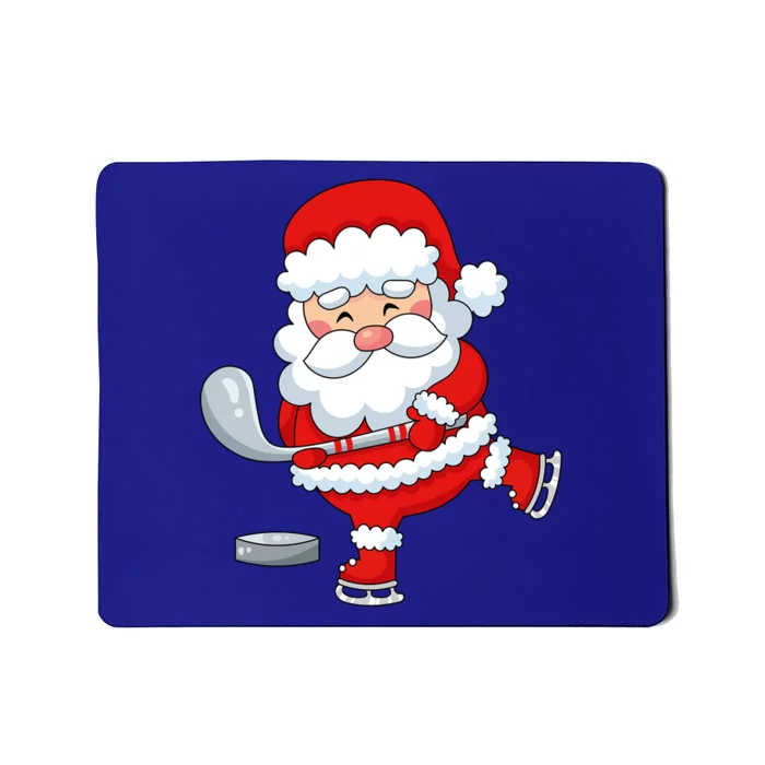 Christmas Hockey Santa Playing Hockey Santa Hockey Player Cute Gift Mousepad