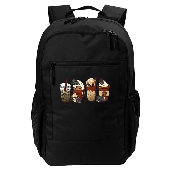 Coffee Halloween Skull Latte Cups Halloween Costume Daily Commute Backpack