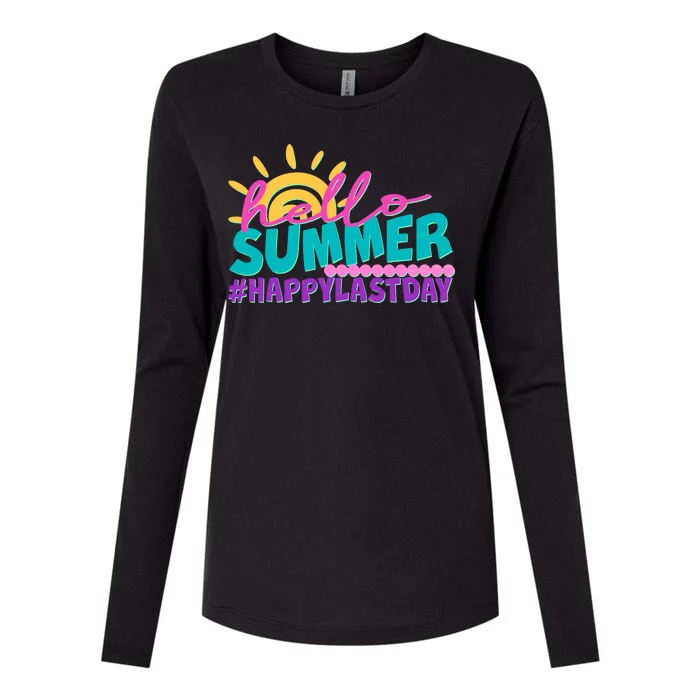 Cute Hello Summer #Happy Last Day Womens Cotton Relaxed Long Sleeve T-Shirt