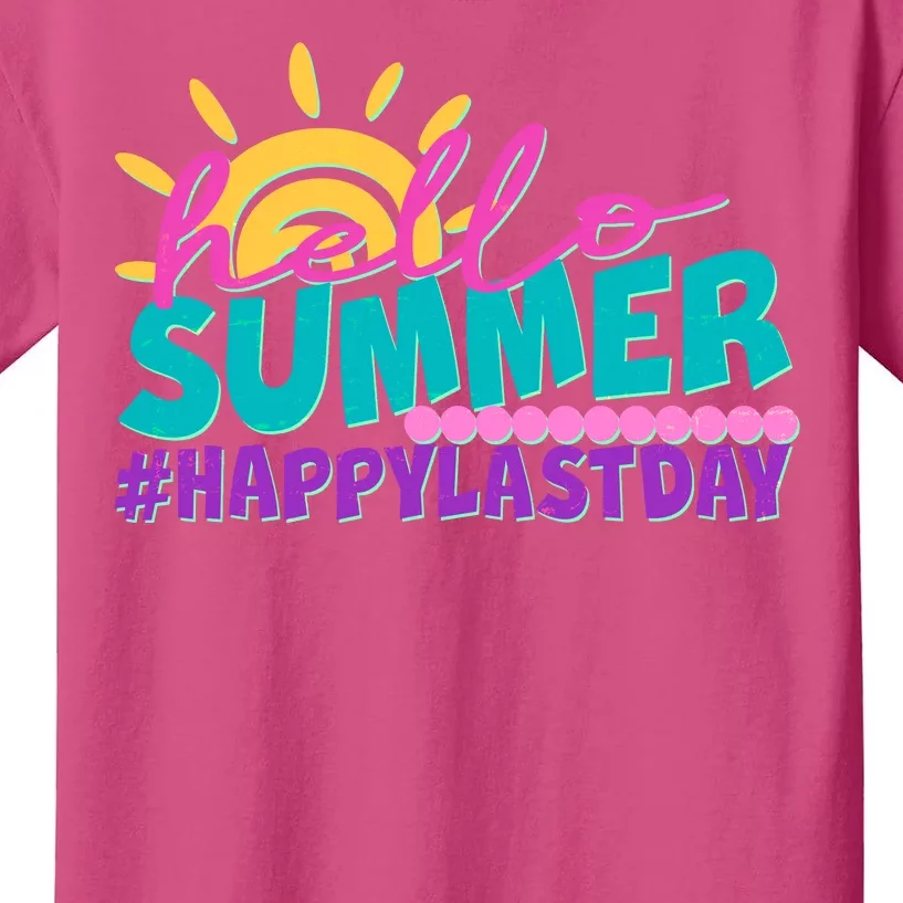 Cute Hello Summer #Happy Last Day Kids T-Shirt