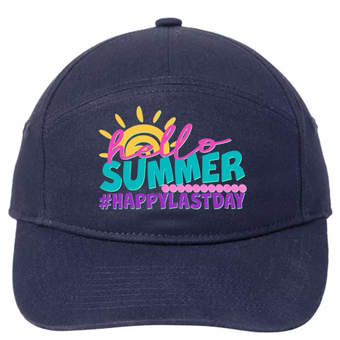 Cute Hello Summer #Happy Last Day 7-Panel Snapback Hat