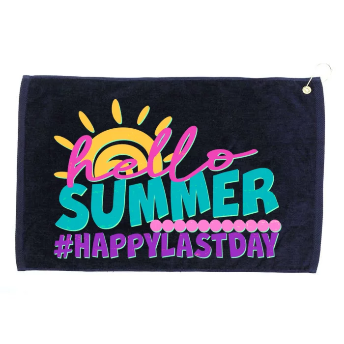 Cute Hello Summer #Happy Last Day Grommeted Golf Towel