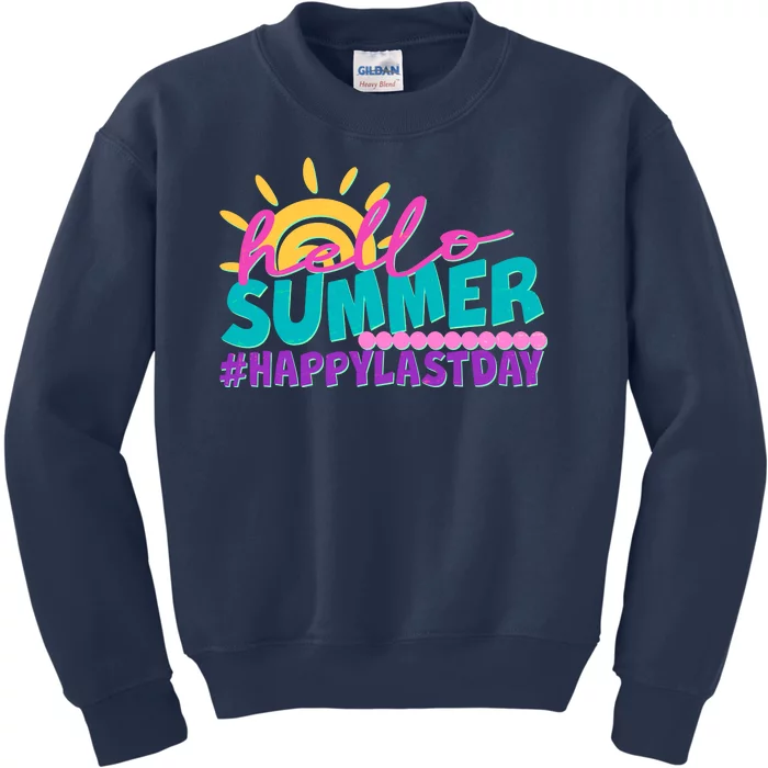 Cute Hello Summer #Happy Last Day Kids Sweatshirt