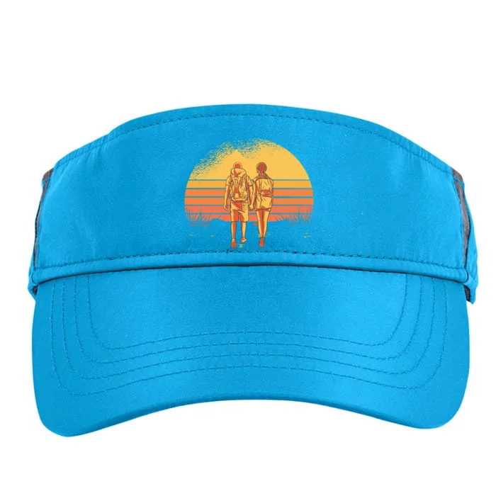 Couple Hiking Sunset Adult Drive Performance Visor